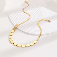 Großhandel Einfacher Stil Einfarbig Rostfreier Stahl Überzug 18 Karat Vergoldet Halskette main image 3
