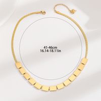 Wholesale Simple Style Solid Color Stainless Steel Plating 18k Gold Plated Necklace main image 2