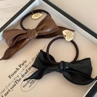Vintage Style Bow Knot Pu Leather Hair Tie main image 4