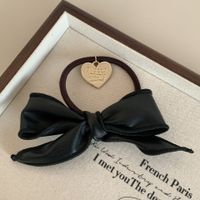 Vintage Style Bow Knot Pu Leather Hair Tie sku image 2