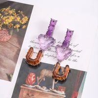 1 Pair Vintage Style Simple Style Square Plating Inlay Synthetic Resin Resin Silver Plated Drop Earrings main image 6