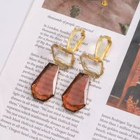 1 Pair Vintage Style Simple Style Square Plating Inlay Synthetic Resin Resin Silver Plated Drop Earrings main image 7
