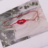 Estilo Ig Elegante Labios Vidrio Hecho A Mano Mujeres Pulsera sku image 2