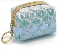 Women's Fish Scales Polyester Zipper Coin Purses sku image 3