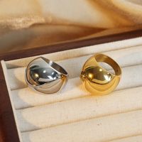 Casual Simple Style Solid Color Titanium Steel Plating 18k Gold Plated Rings main image 6