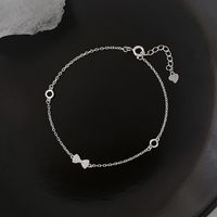 Simple Style Bow Knot Sterling Silver Plating Inlay Zircon Silver Plated Bracelets main image 6