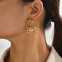 1 Pair Luxurious Punk Square Plating Inlay Zinc Alloy Rhinestones Gold Plated Dangling Earrings main image 5