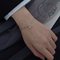 Simple Style Bow Knot Sterling Silver Plating Inlay Zircon Silver Plated Bracelets main image 3