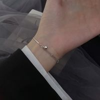 Simple Style Bow Knot Sterling Silver Plating Inlay Zircon Silver Plated Bracelets main image 2