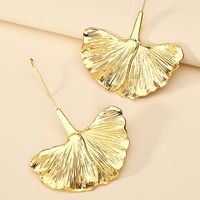 1 Paire Luxueux Feuilles Placage Alliage De Zinc Plaqué Or Boucles D'oreilles Pendantes main image 4