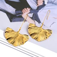 1 Pair Luxurious Leaves Plating Zinc Alloy Gold Plated Dangling Earrings main image 3
