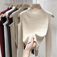 Women's Sweater Long Sleeve Sweaters & Cardigans Hollow Out Casual Solid Color sku image 3