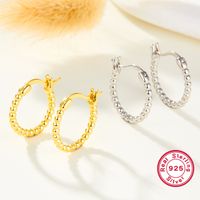 1 Pair Modern Style Classic Style Geometric Plating Sterling Silver 18k Gold Plated Rhodium Plated Hoop Earrings main image 2