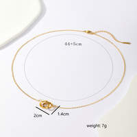201 Stainless Steel 18K Gold Plated Modern Style Simple Style Solid Color Plating Circle Pendant Necklace main image 6