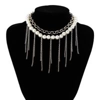 Vintage-stil Pendeln Runden Künstliche Perle Legierung Perlen Frau Halskette main image 6