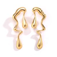 1 Paire Style Moderne Style Classique Irrégulier Placage Alliage Plaqué Or 18k Boucles D'oreilles main image 6