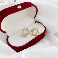 1 Pair Simple Style Classic Style Solid Color Plating Alloy Gold Plated Ear Studs main image 7