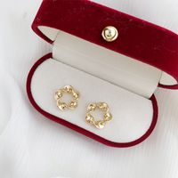 1 Pair Simple Style Classic Style Solid Color Plating Alloy Gold Plated Ear Studs main image 3