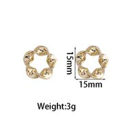 1 Pair Simple Style Classic Style Solid Color Plating Alloy Gold Plated Ear Studs sku image 1