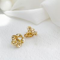 1 Pair Simple Style Classic Style Solid Color Plating Alloy Gold Plated Ear Studs sku image 2