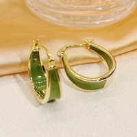 Wholesale Jewelry Simple Style Classic Style Color Block Alloy Enamel Earrings main image 5