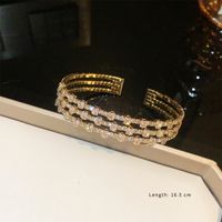 Simple Style Classic Style Solid Color Copper Plating Inlay Zircon 14k Gold Plated Bangle sku image 1