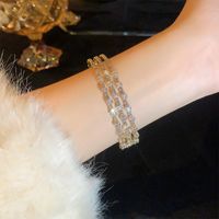 Simple Style Classic Style Solid Color Copper Plating Inlay Zircon 14k Gold Plated Bangle main image 2