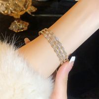 Simple Style Classic Style Solid Color Copper Plating Inlay Zircon 14k Gold Plated Bangle main image 4