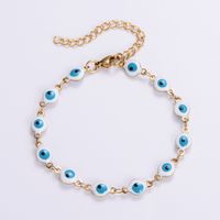 304 Stainless Steel 18K Gold Plated Classical Roman Style Epoxy Plating Devil'S Eye No Inlaid Bracelets Necklace sku image 4