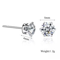 1 Pair Cool Style Shiny Round Plating Inlay Stainless Steel Brass Zircon White Gold Plated Platinum Plated Silver Plated Ear Studs main image 6