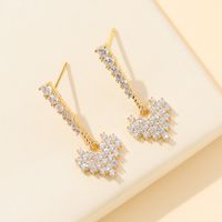 1 Pair Ig Style Vintage Style Heart Shape Plating Inlay Copper Zircon White Gold Plated Drop Earrings main image 4