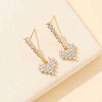 1 Pair Ig Style Vintage Style Heart Shape Plating Inlay Copper Zircon White Gold Plated Drop Earrings main image 5