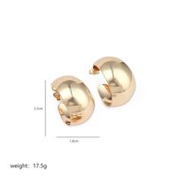 1 Pair Elegant C Shape Heart Shape Polishing Plating Copper 18k Gold Plated White Gold Plated Ear Studs sku image 3