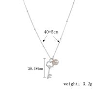 Elegant Solid Color Freshwater Pearl Sterling Silver Plating Inlay Diamond Silver Plated Pendant Necklace sku image 3