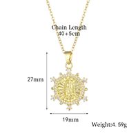 Stainless Steel Brass Shiny Plating Inlay Human Faith Zircon Pendant Necklace main image 6