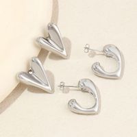 1 Pair Simple Style Heart Shape Polishing Plating Copper 18K Gold Plated Ear Studs main image 5