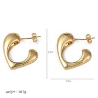 1 Pair Simple Style Heart Shape Polishing Plating Copper 18K Gold Plated Ear Studs sku image 1