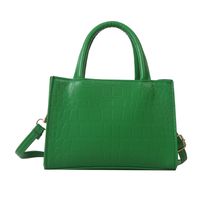 Women's Pu Leather Solid Color Vintage Style Square Zipper Handbag sku image 3