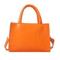 Frau Pu-leder Einfarbig Vintage-stil Quadrat Reißverschluss Handtasche sku image 6