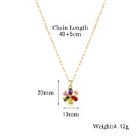 Brass 201 Stainless Steel 18K Gold Plated Shiny Plating Inlay Flower Zircon Pendant Necklace main image 6