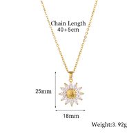 Stainless Steel Brass Fashion Plating Inlay Flower Zircon Pendant Necklace main image 6