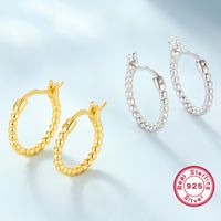1 Pair Modern Style Classic Style Geometric Plating Sterling Silver 18k Gold Plated Rhodium Plated Hoop Earrings main image 3