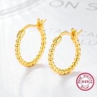 1 Pair Modern Style Classic Style Geometric Plating Sterling Silver 18k Gold Plated Rhodium Plated Hoop Earrings main image 4