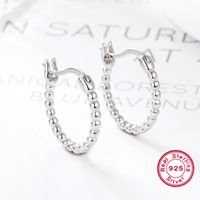 1 Pair Modern Style Classic Style Geometric Plating Sterling Silver 18k Gold Plated Rhodium Plated Hoop Earrings main image 5