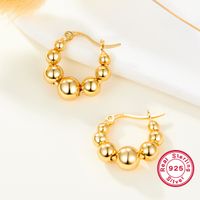 1 Pair Casual Streetwear Round Plating Sterling Silver 18k Gold Plated Rhodium Plated Earrings main image 4