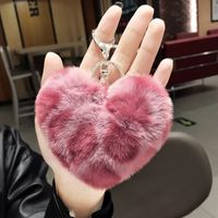 Korean Style Heart Shape Synthetic Fibre Women's Bag Pendant Keychain 1 Piece sku image 50