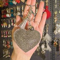 1 Piece Fashion Heart Shape Metal Inlay Rhinestones Women's Keychain sku image 39