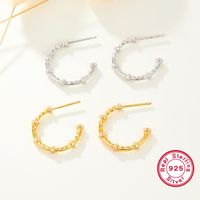 1 Pair Casual Shiny Round Plating Inlay Sterling Silver Zircon 18k Gold Plated Rhodium Plated Ear Studs main image 3