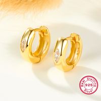 1 Pair Casual Modern Style Round Inlay Sterling Silver Zircon White Gold Plated Rhodium Plated Earrings main image 3