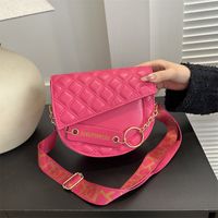 Women's Pu Leather Solid Color Streetwear Semicircle Flip Cover Shoulder Bag Crossbody Bag main image 2
